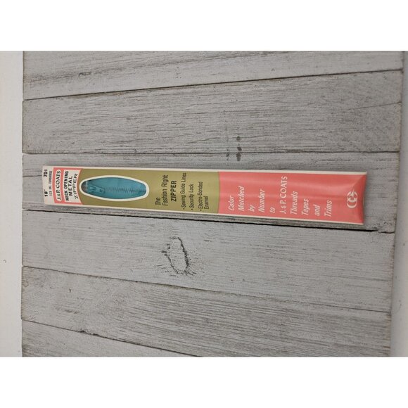 Vintage J&P Coats Neck Opening Metal Zipper 18" Dk Turquoise 123 - Picture 4 of 4